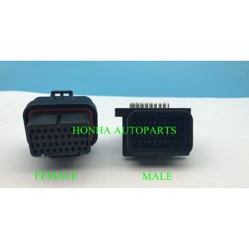 Free shipping 5 pcs AMP TYCO TE 4-1437290-0 PA66 34 Pin ECU male and Female Waterproof Connector 3-1437290-9