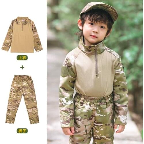 Kids Military Uniforms Camouflage Tactical Combat Shirt Pants Multicam Special Forces Army Clothing Tatico Tops Airsoft Clothes