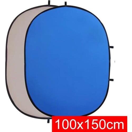 2-in-1 Studio Collapsible Background Panel 100*150cm/3.3*4.9ft Double-sided Photography Backdrop with Carry Bag for Video Photo