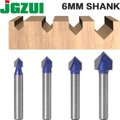 1pc 6mm ShankProfes 90 Degree V Groove Bit 1/4″5/16″3/8″1/2″ CNC Engraving Solid Router Bit Carbide Milling Cutter Wood Drilling