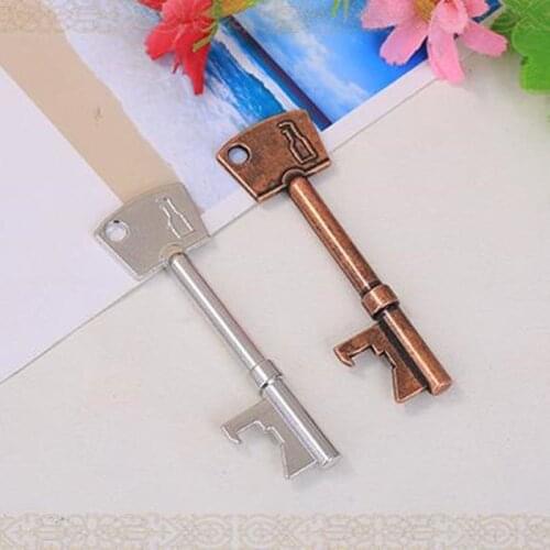 Classic Creative Wedding Favors Party Gifts Antique Key Beer Bottle Opener with Ring key chain 2 colors F20172822