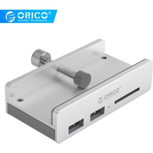 ORICO USB3.0 HUB with Card Reader For SD card Clip Design Aluminum Alloy Clip-type 3 Port Splitter Hub Hab for Desktop Laptop PC