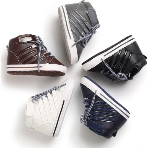 2020 New Fashion Baby Boys Girls Sneakers Leather Sports Crib Shoes First Walker Soft Sole First Walkers For 0-18month