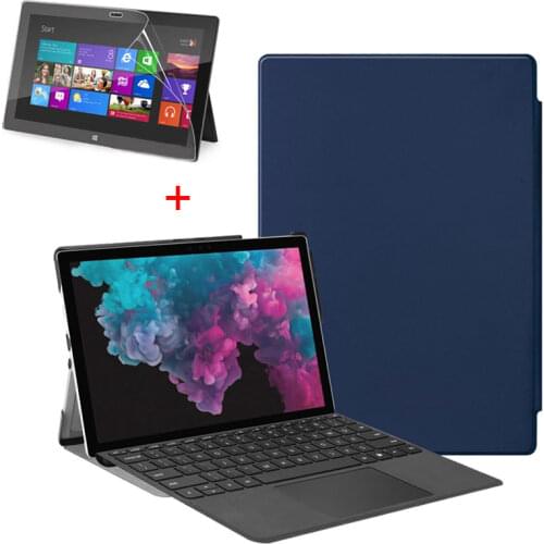 Leather Flip Cover For Microsoft Surface Pro X SurfaceProX ProX 2019 Tablet Case With Stand Pen Slot Bracket Screen Protector
