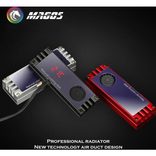 M.2 SSD Radiator Thermal Conductive Fin, M2 Heat Sink Armor NVME With Temp. Display + Cooling Fan Turbo Vest