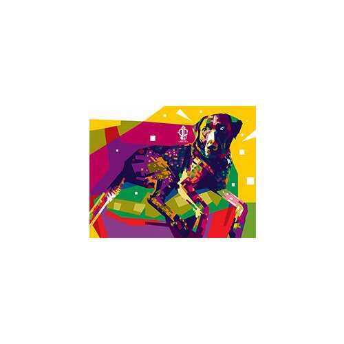 MaHuaf-W086 Color Dog hand painted canvas oil painting by numbers on canvas Wall decoration painting