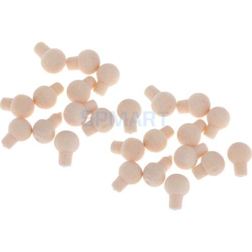 1/12 Scale Miniature Unpainted Natural Wood Color Drawer Round Pull Handles Dollhouse DIY Fixtures Tools Accessory 24 Pieces