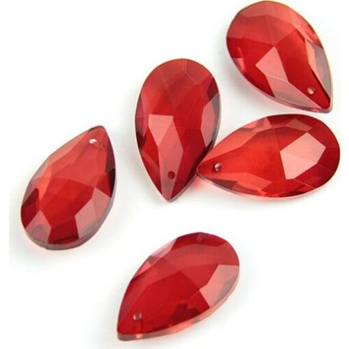 Lamp Pendants Various Color 38mm Almond Tear Pendants Crystal Chandelier Beads Glass Prism Decoration Lighting Pendants