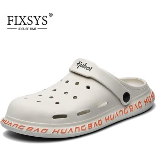 FIXSYS hot sale Summer man clogs Lightweight Sandals Man Non-Slip Beach Shoes indoor Home breathable Slippers Men Casual Slides