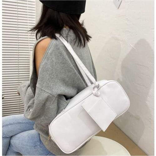 Women High-capacity Shoulder Bag Soft PU Square Shopping Traveling Commuter Package Luxury Axillary Ins Fashion Retro