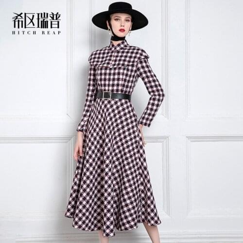 High End Small Fragrance Tweed Dress 2021 Spring And Autumn Temperament Plaid Cape Dress Medium Length Female