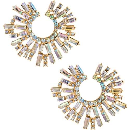 ZHINI 2021 New Design Geometric Irregularity Dangle Drop Earrings for Women Simple Charming Rhinestone Statement Earring brincos