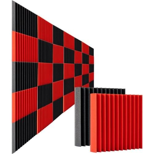12Pcs 30x30x2.5cm Acoustic Foam Soundproofing Studio Wedges Sound Proof Wall Panels Sealing Strip Insulation for KTV Bar Espuma