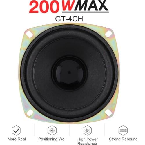 1pcs 4 Inch 200W Car Coaxial Speaker Vehicle Door Auto Audio Music Stereo Full Range Frequency Hifi Speakers New