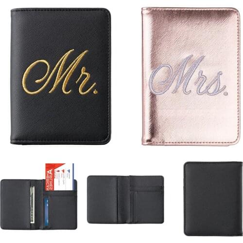 1pcs Mr&mrs Couple Passport Cover Women Men Travel Credit Card Holder Case Bank Card Id Boarding Pass Valentines Day Present