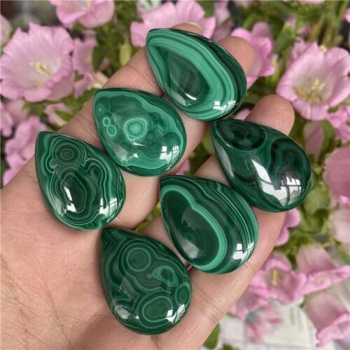 1pcs Green Malachite Natural Crystal Healing Stone For Gift Necklace Pendant Jewelry