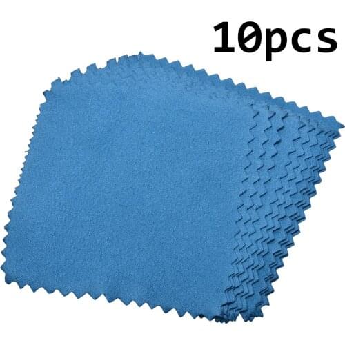 10Pcs Clean Cleaning Cloth Polishing Cloth For Sterling Platinum Jewelry Anti Tarnish