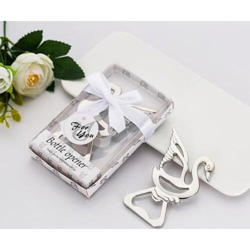 10pcs/lot Party Favors Babty Shower Souvenirs Little Swan Bottle Opener Personalized Present Alloy For Wedding Giveaway Gift