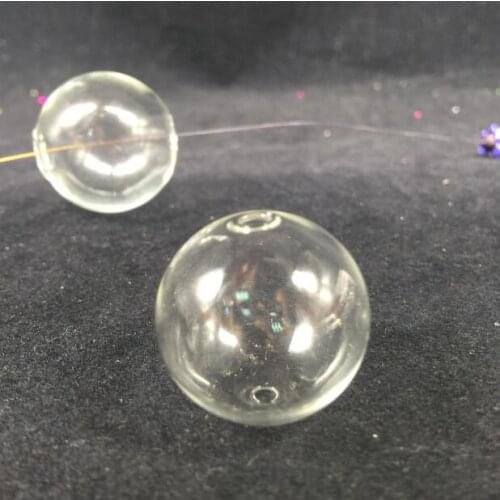 100pieces 25mm empty clear round glass globe bubble with 3mm doulbe hole glass vial glass bottle locket jewelry findings supply
