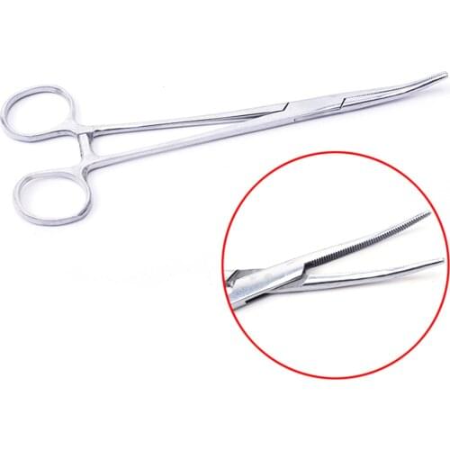 18cm New Fishing Stainless Steel Curved Tip Hemostat Locking Clamp Forceps Plier 2019
