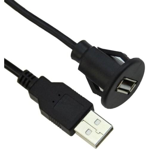 2m PC Car Dash Board Mount USB 2.0 Male To Female Socket Extension Panel Cable 32CB