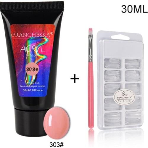 30ml Acryl Gel Nail Extension Set Jelly Crystal Extension Gel Large-capacity Nail Glue Nail File Armor Model Nail Art Set TSLM1