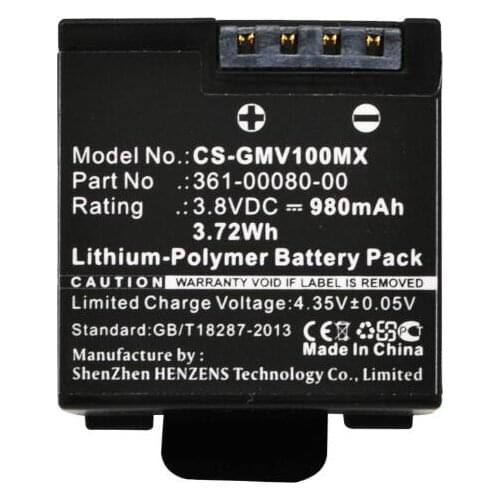 Cameron Sino 980mah battery for GARMIN Virb X Virb X Compact VIRB XE 010-12256-01 361-00080-00 batteries