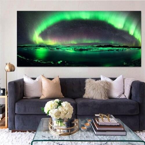 Large Green aurora Green Landscape 5d diy diamond painting full drill square rhinestone mosaic embroidery round Decor