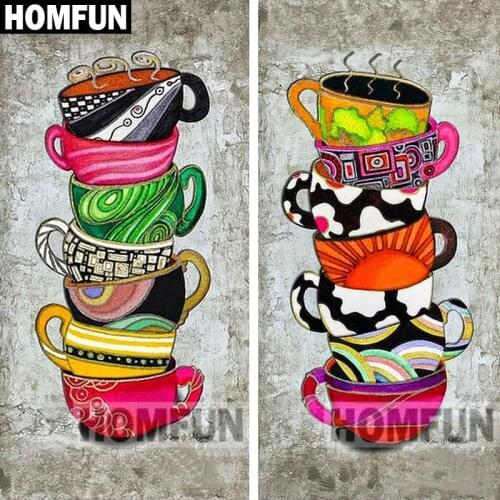 HOMFUN Full Square/Round Drill 5D DIY Diamond Painting "Color Bowls Kitchen" 3D Embroidery Cross Stitch 5D Decor Gift A00648