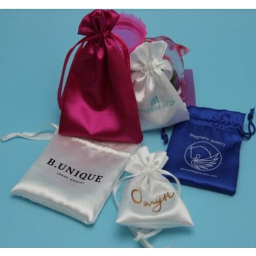 100pcs free shipping Satin drawstring pouches Satin jewelry pouch Satin gift pouches bag custom logo accessories bag jewelry bag