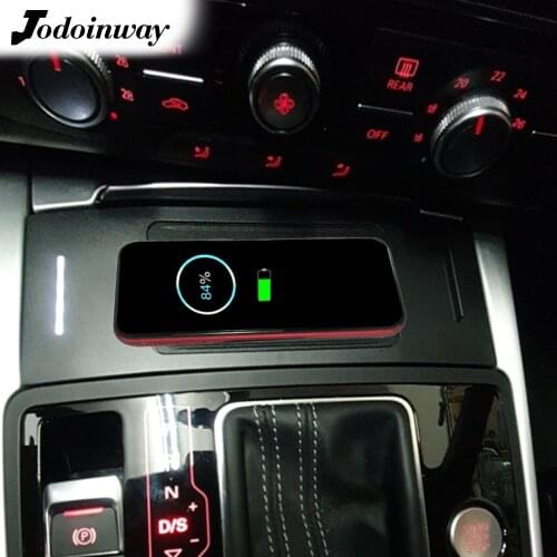 Car wireless charger for Audi A7 RS6 A6 C7 2016 charging board mount phone holder power adapter embed phone stand for iphone 11