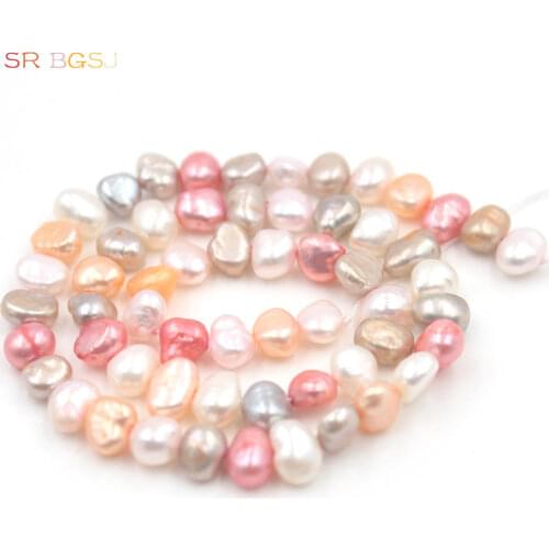 Free Shipping 6-7mm Mixed Colors Freefrom Potato Pearl Freshwater Pearl Beads Jewelry Strand 15"