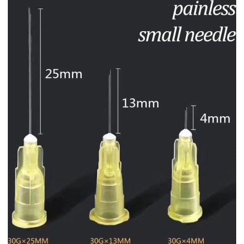 Painless small needle 13mm 4mm 25mm disposable 30G medical micro-plastic injection cosmetic sterile needle surgical tool