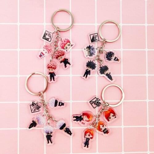 Anime Jujutsu Kaisen Lanyard Strap Keychain Cartoon Figure Satoru Yuji Itadori Streamer Key Ring Pendant Fan Gifts