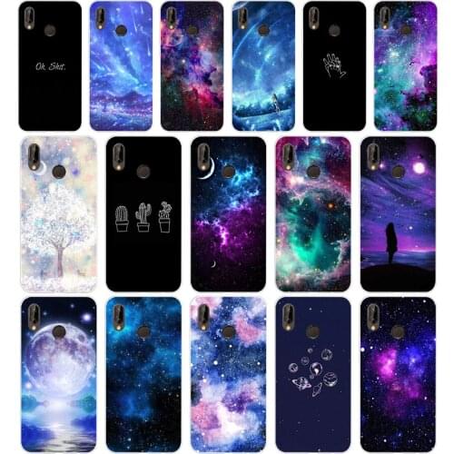 295FG sky Space planet Black Soft Silicone Tpu Cover Case for huawei Mate P20 P30 Llte Pro Y6 Y7 2019