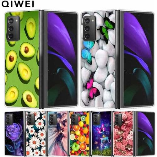 For Samsung Galaxy Z Fold2 Case Flower Hard Plastic PC Phone Cover For Galaxy Z Fold 2 5G Back Shells ZFold 2 Coque Fundas Cases