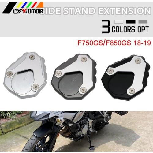 CNC Kickstand Foot Side Stand Extension Pad Support Plate Enlarge Stand For BMW F750GS F750 GS F 750 GS 2018 2019 Street Bike