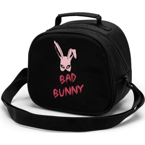 Bad Bunny Children Lunch Bag Lunch Bag Student Portable Insulated Office Lunch Box Picnic Bags Thermal Food Tote Handbag