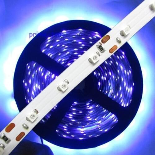 5M 3528 SMD 60LED/M Non-Wateproof UV Ultraviolet 395NM-405NM 300LEDs DC12V Flexible LED Strip light