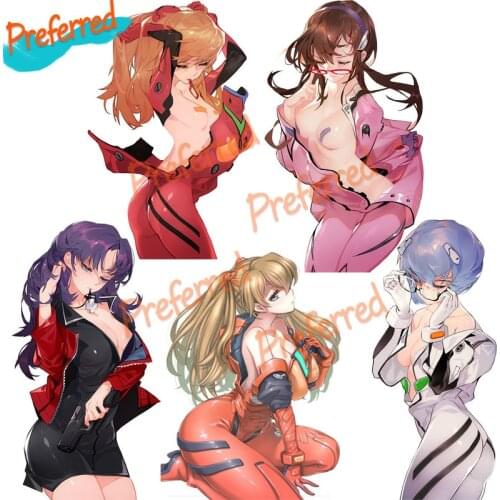 Hot Anime Car Styling Girl Rei Langley Asuka Bodysuit Breasts Vinyl Decals Cartoon Sexy Girl Car Sticker Decor Auto Decoration