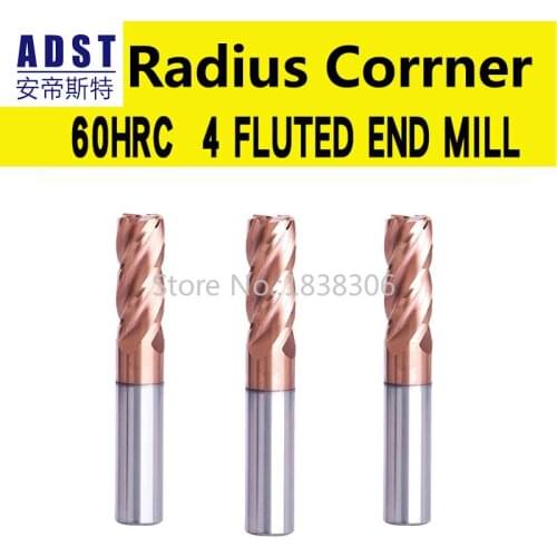 ENDMILL End mill cutting Tool Milling cutter Carbide Tungsten radius 60HRC 4 flute nose Cobalt Alloy Corner cnc machine 1 pcs