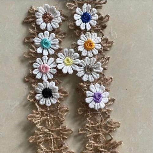 50 Pieces Mix Embroidered Milk Fiber Flower Lace Applique Trim for Garment Accessories DIY Handmade Sewing Guipure Lace 2.5cm