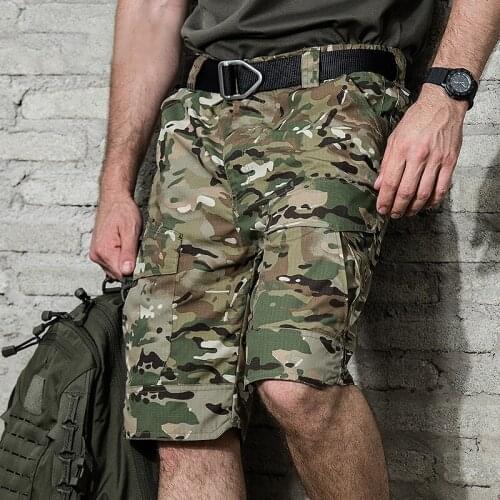 Summer Tactical Shorts Military Airsoft Waterproof Hiking Cargo Pants Men Outdoor Hunting Fishing Rip-stop Camouflage Shorts