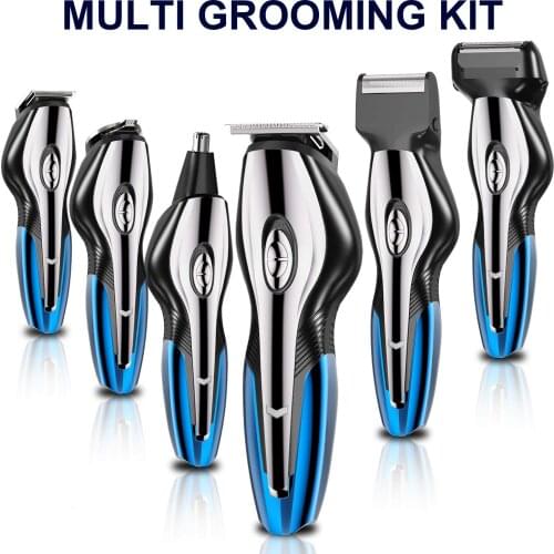 6 In 1 Men Hair Clippers Beard Trimmer Grooming Kit for Men Cordless Hair Trimmer Body Groomer Nose Trimmer Hair Cutting Kit