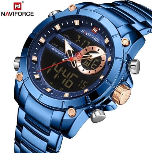 NAVIFORCE Sport Men Watches Top Luxury Brand Quartz Wrist Watch For Man Waterproof Dual Display Date Clock Relogio Masculino