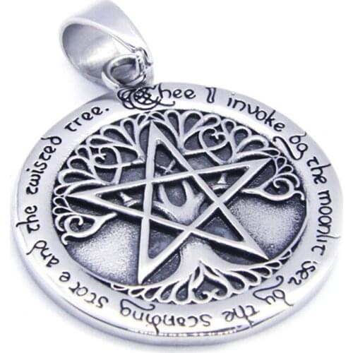 Rany&Roy Newest Pentagram Tree Cool Pendant 316L Stainless Steel Jewelry Fashion Band Party Punk Star Pendant
