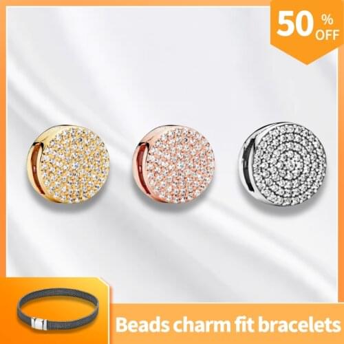 925 Sliver Original Fit Pandora Beads Clip Bracelets Round DIY Charms Jewelry Collections Gift For Women