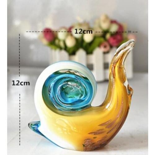NEW COLORED GLAZE SNAIL ORNAMENTS LIVING ROOM DESKTOP DECOR NORDIC STYLE GLASS CRAFTS BIRTHDAY GIFTS HOME DECORATION ACCESSORIES