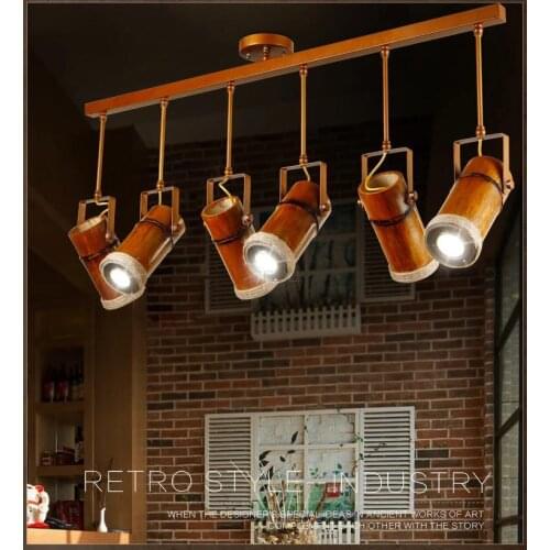 Solid wood Pendant Lights loft designer American country vintage hemp bar coffee creative personality ceiling mounted lumin zb57