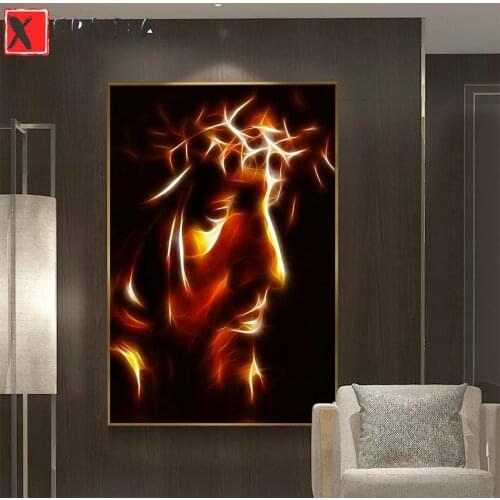 Full square drill Diamond embroidery Abstract Jesus Portrait Christian Religious Art 5D DIY diamond Painting Cross Stitch Mosaic